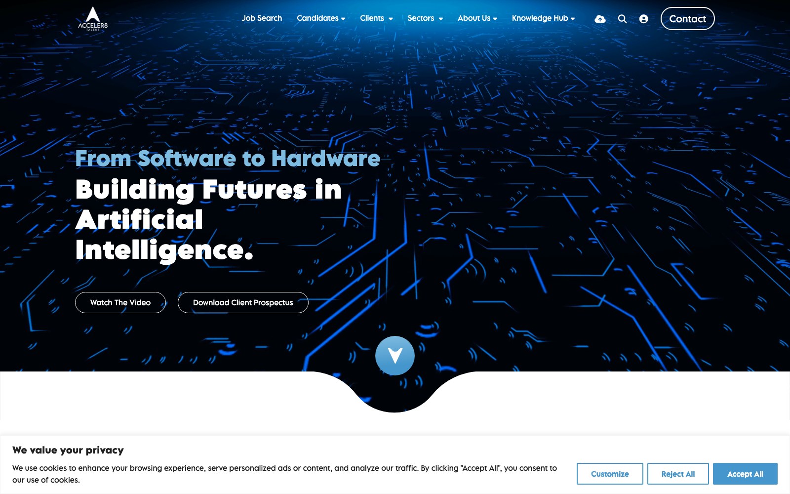 Acceler8 Talent homepage screenshot