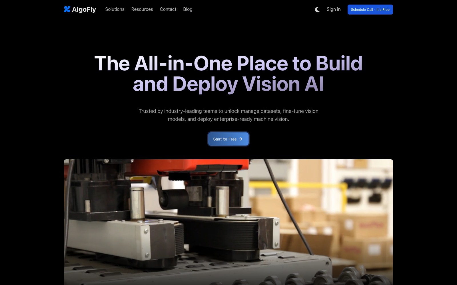 AlgoFly AI homepage screenshot
