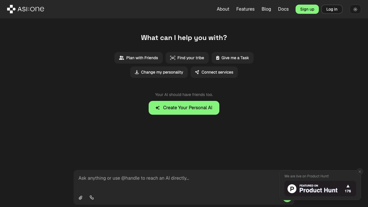 ASI:One 홈페이지 스크린샷