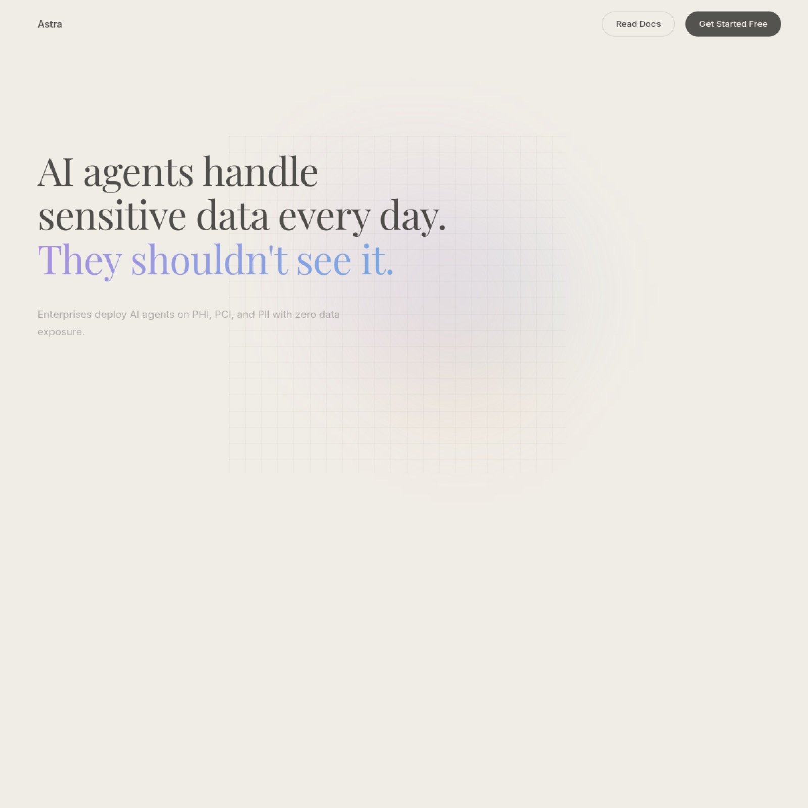 Astra 官网首屏截图