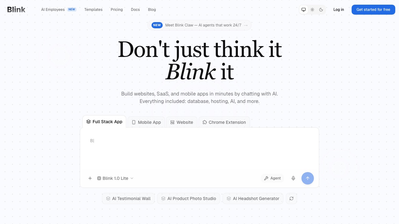 Blink.new 홈페이지 스크린샷