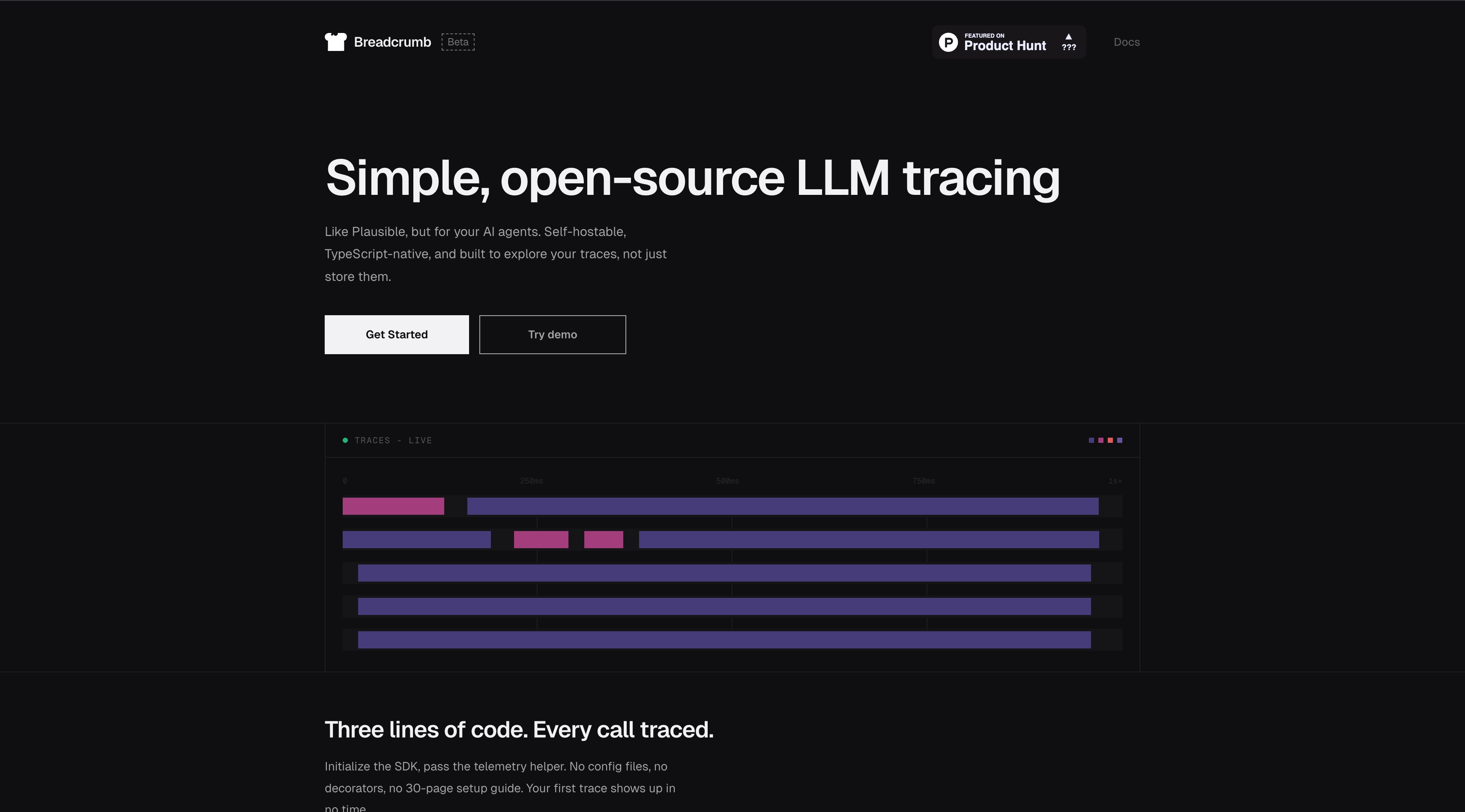 Breadcrumb 官网首屏截图