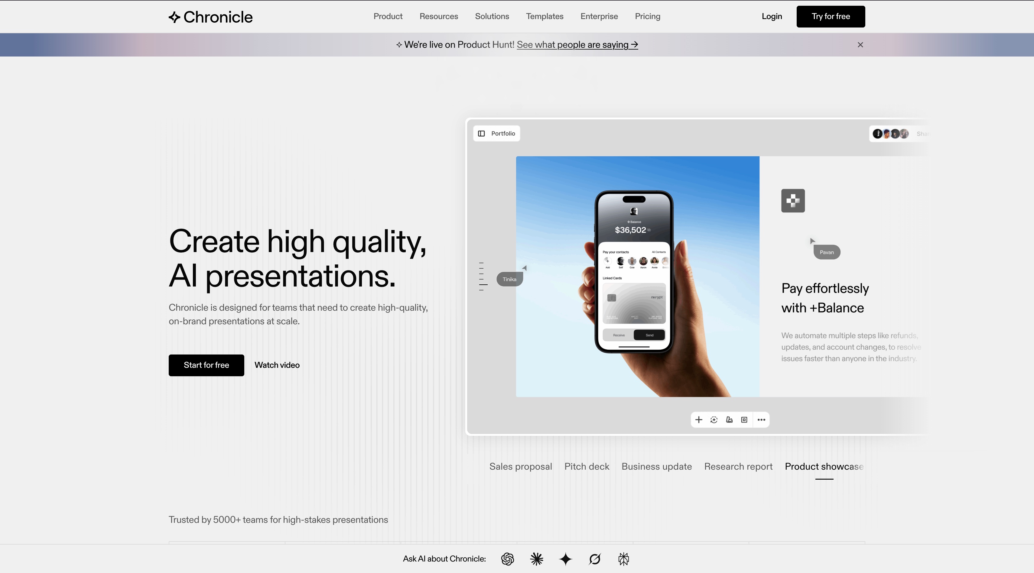 Chronicle homepage screenshot