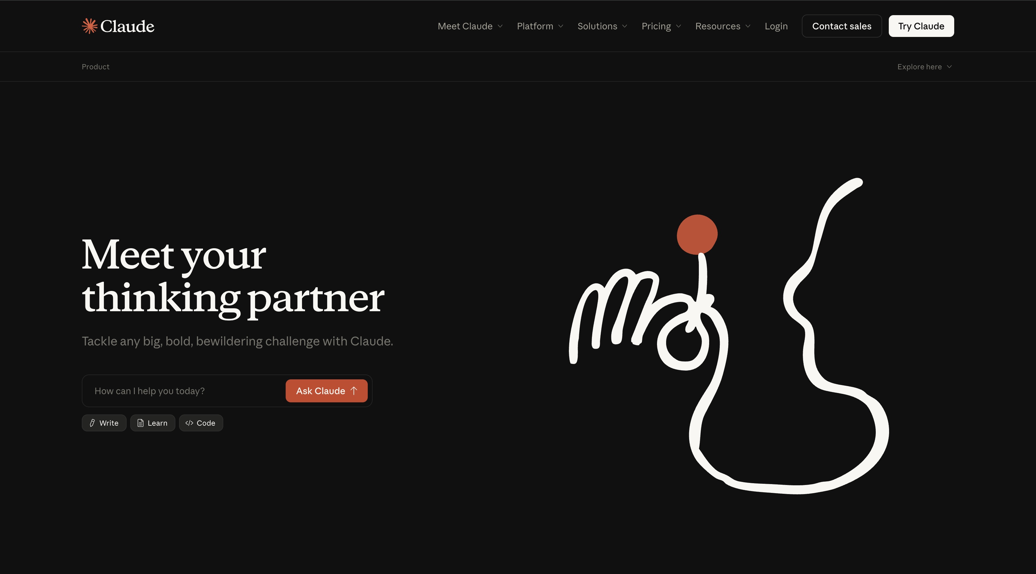 Claude 官网首屏截图