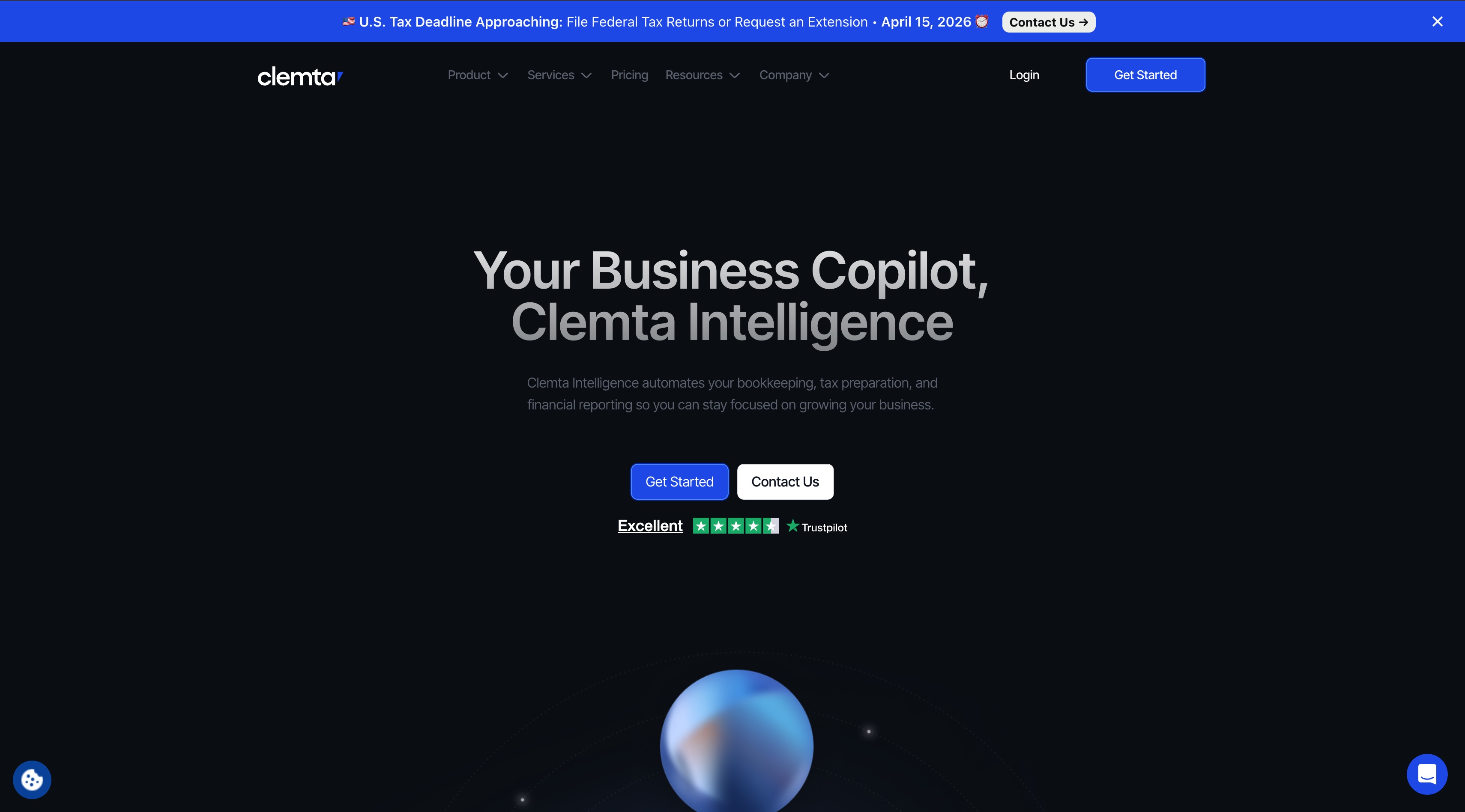 Clemta Intelligence 官网首屏截图