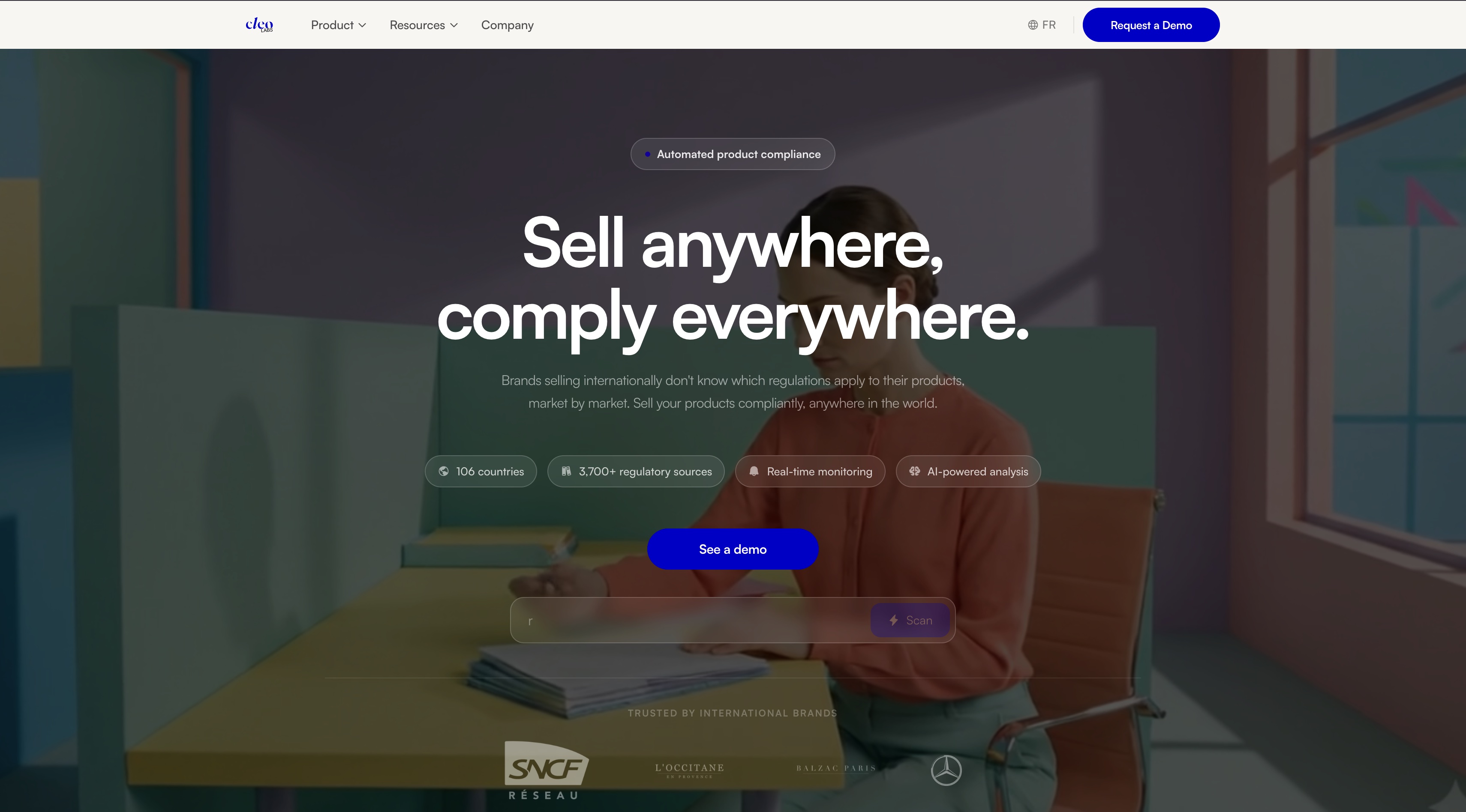 Capture de la page d'accueil de Cleo Comply