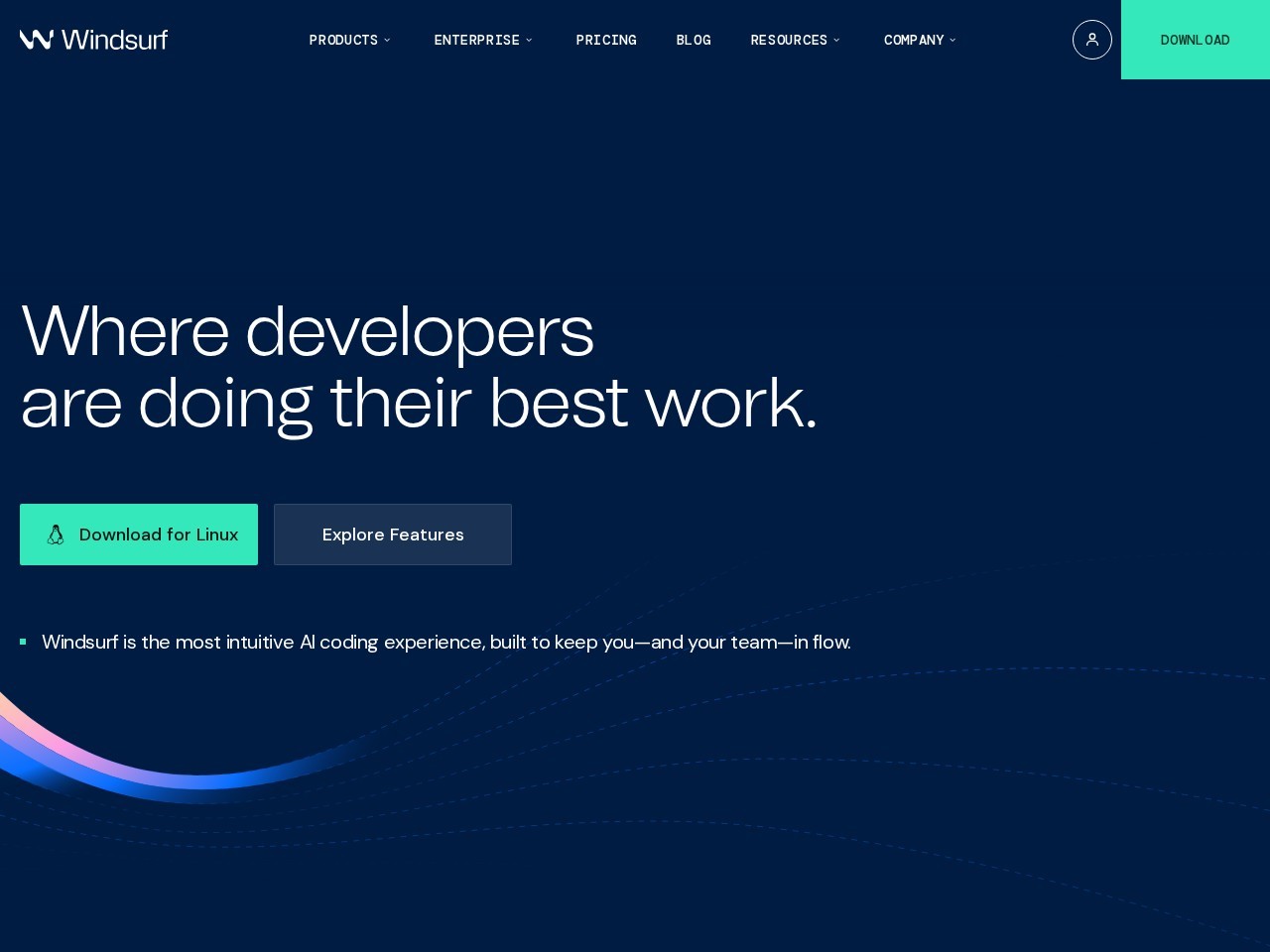 Codeium 官网首屏截图