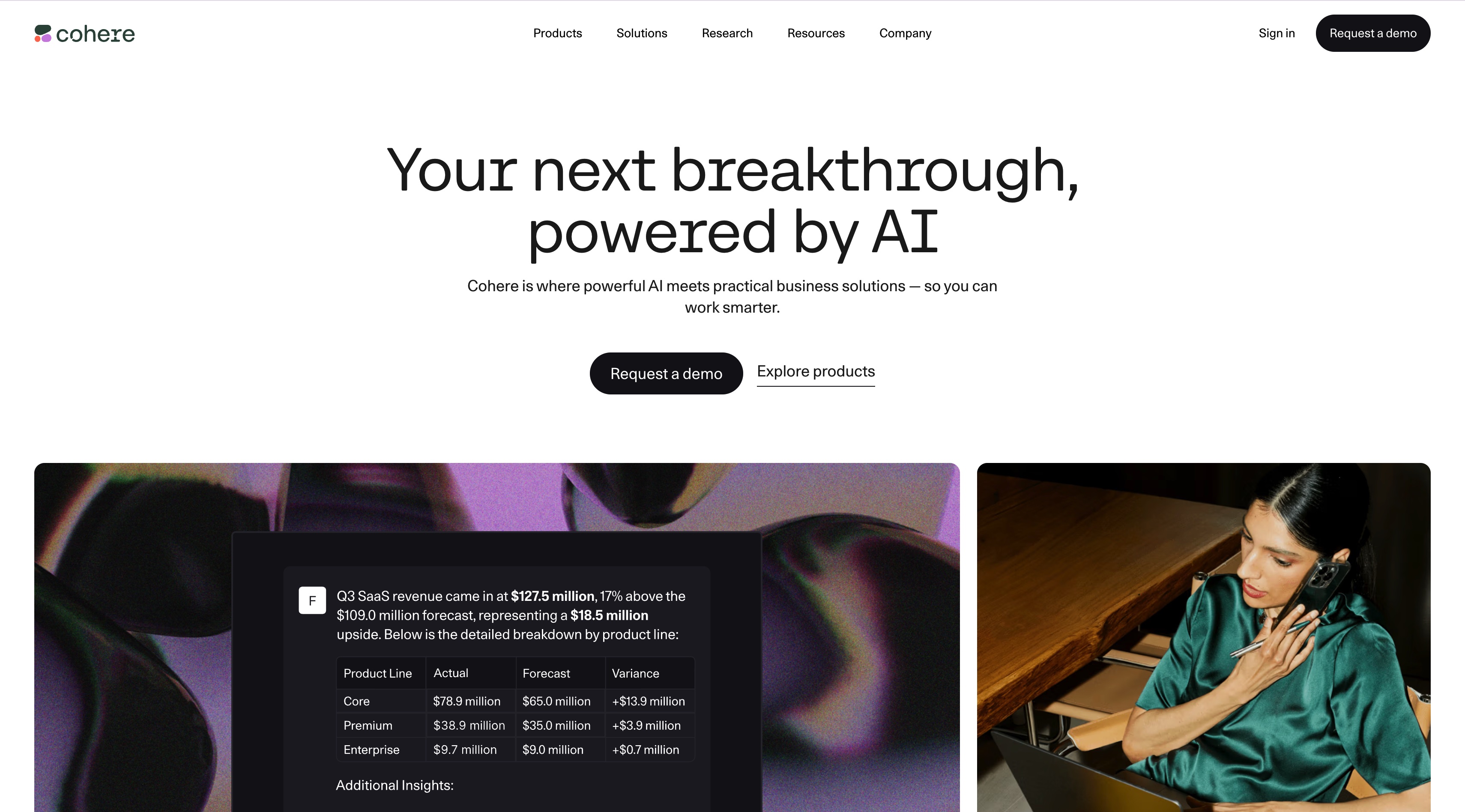 Cohere homepage screenshot