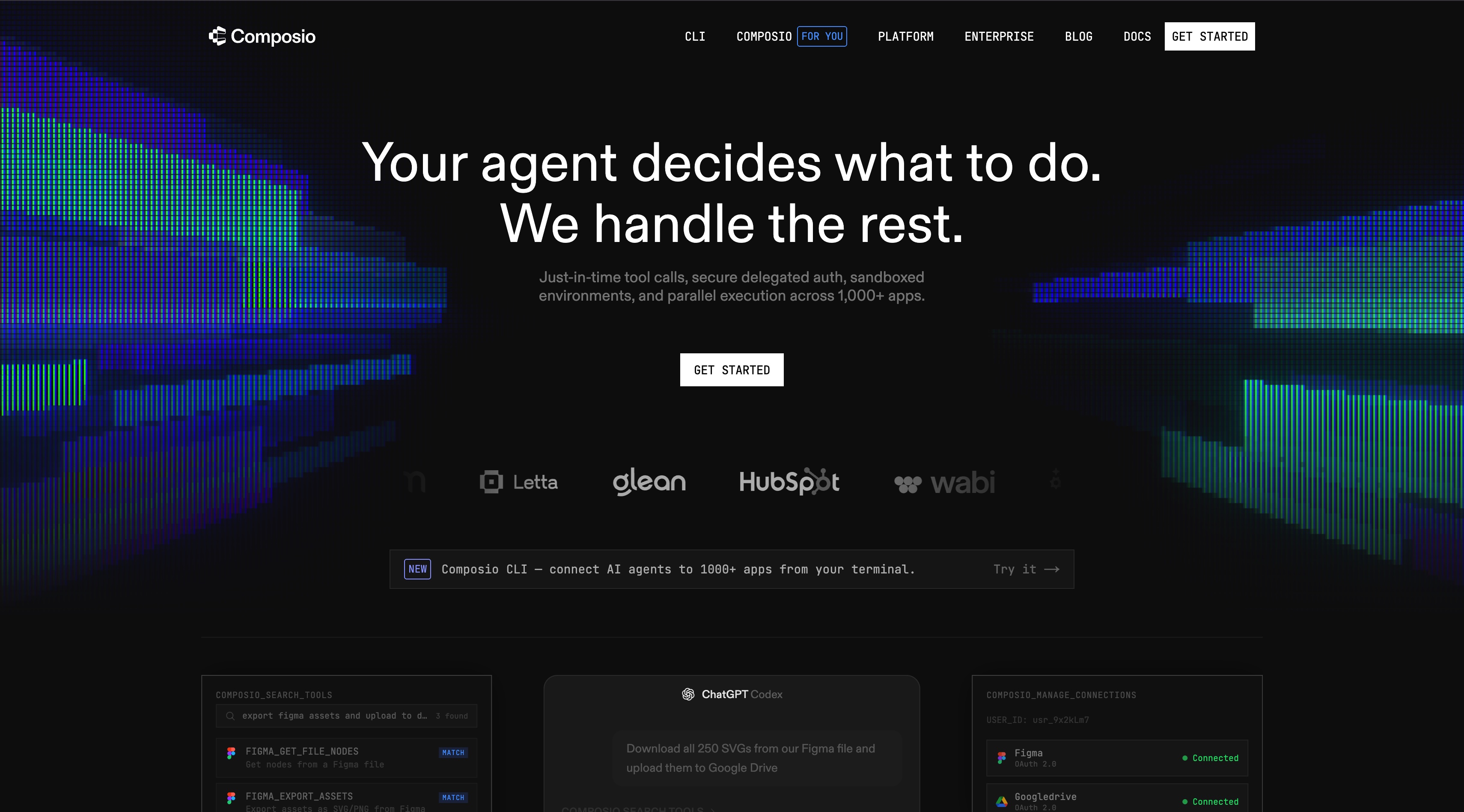 Composio homepage screenshot