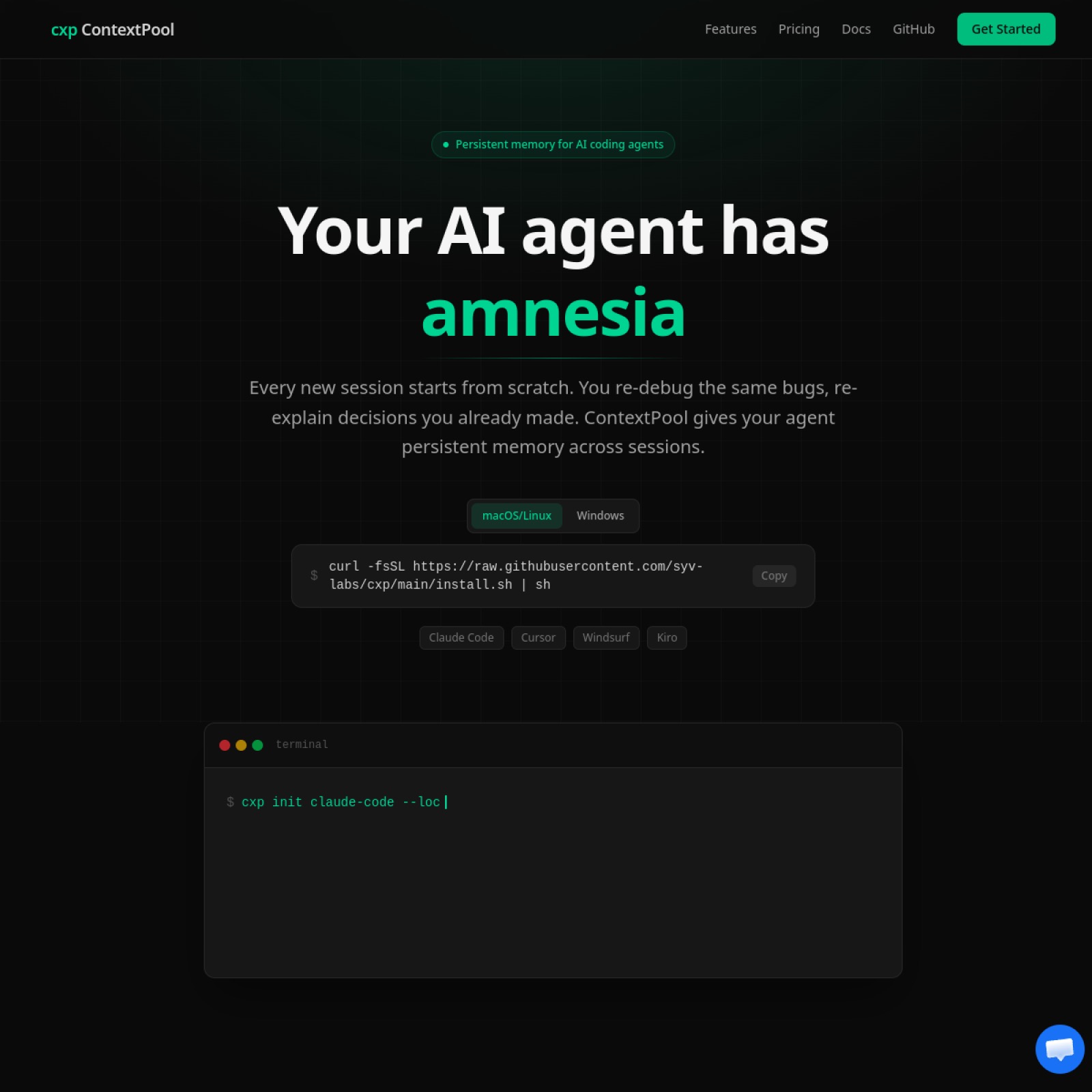 Capture de la page d'accueil de ContextPool