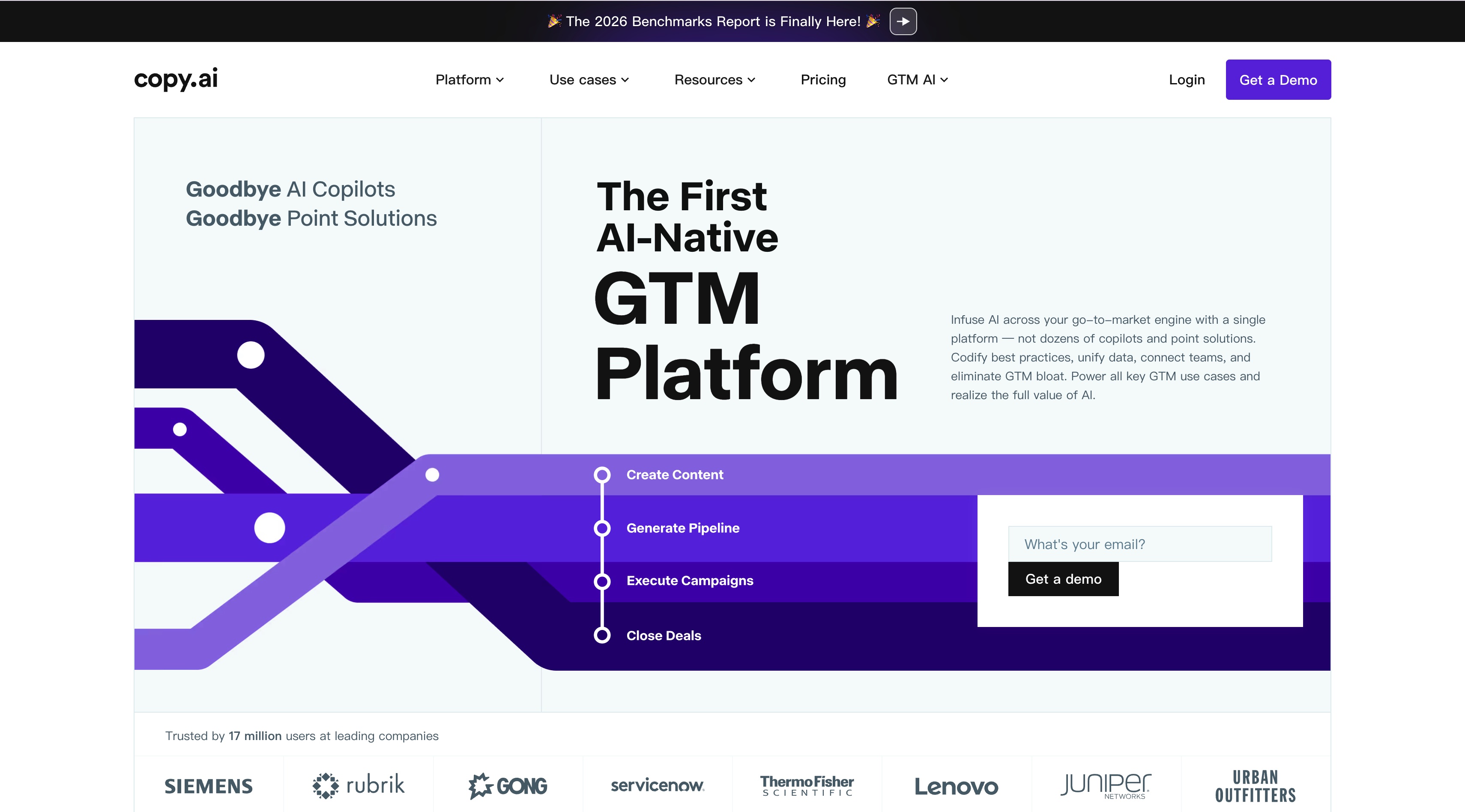 Copy.ai homepage screenshot