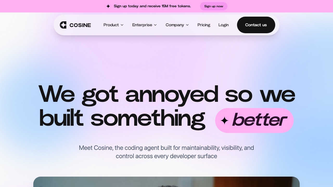 Cosine ホームページのスクリーンショット