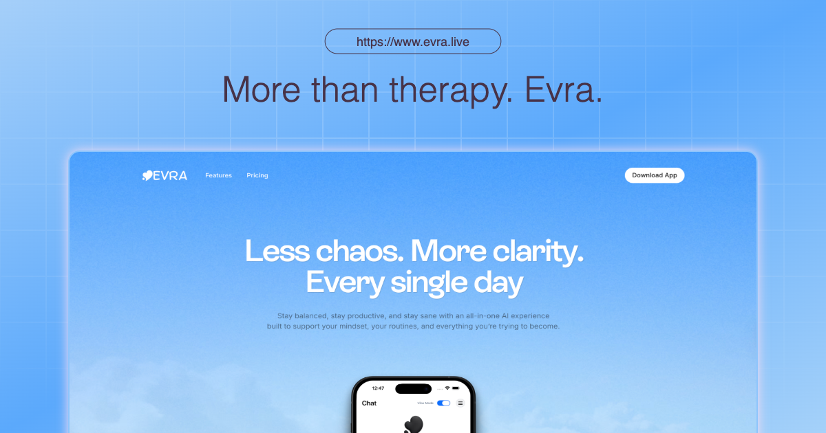 Evra homepage screenshot