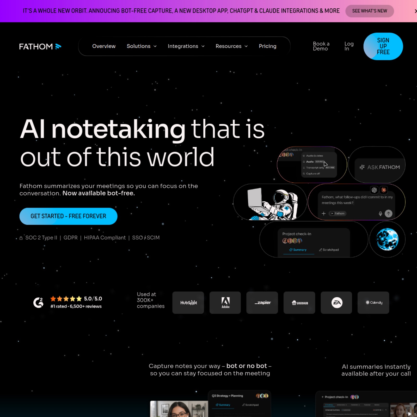 Fathom 官网首屏截图