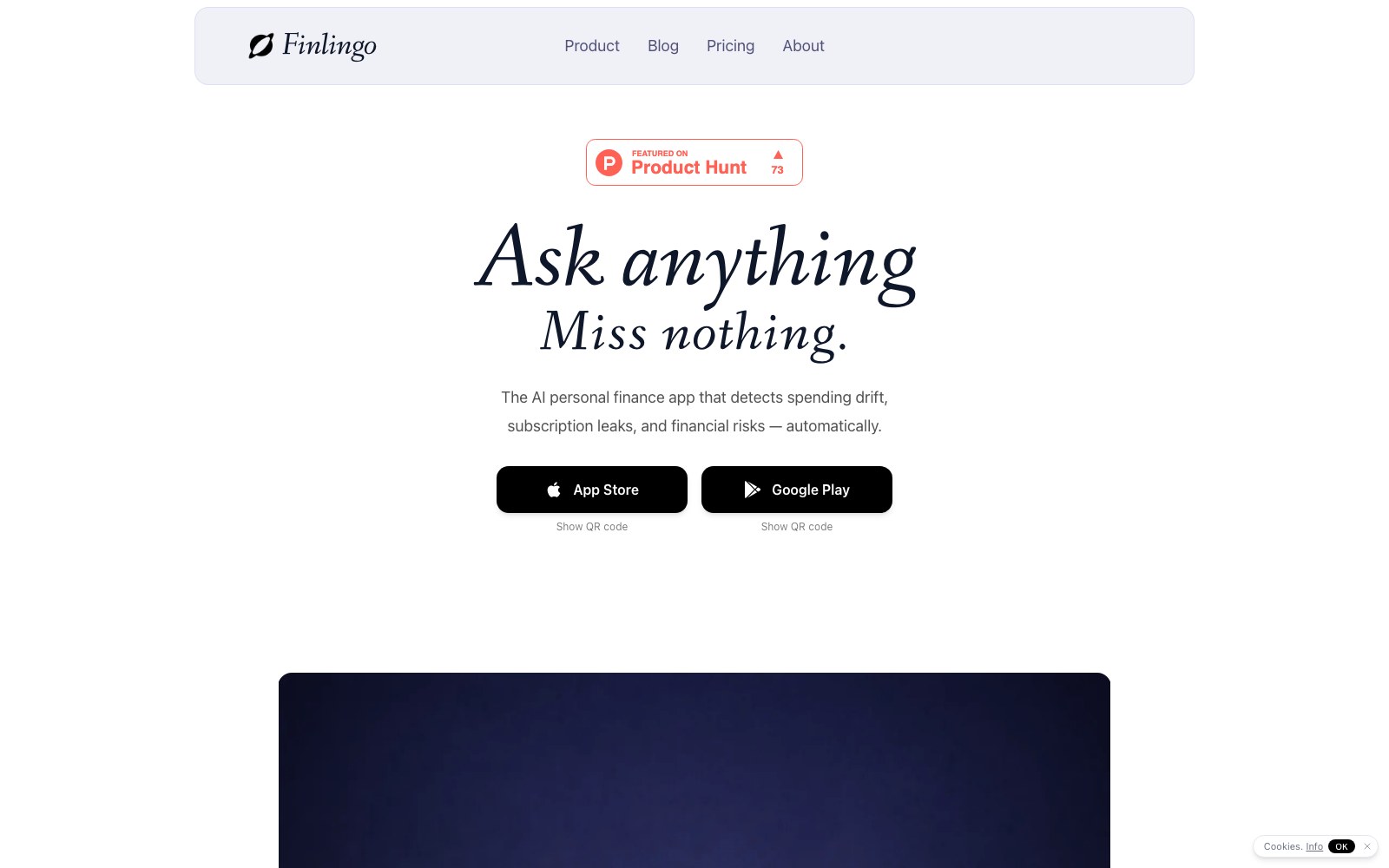 Finlingo 홈페이지 스크린샷