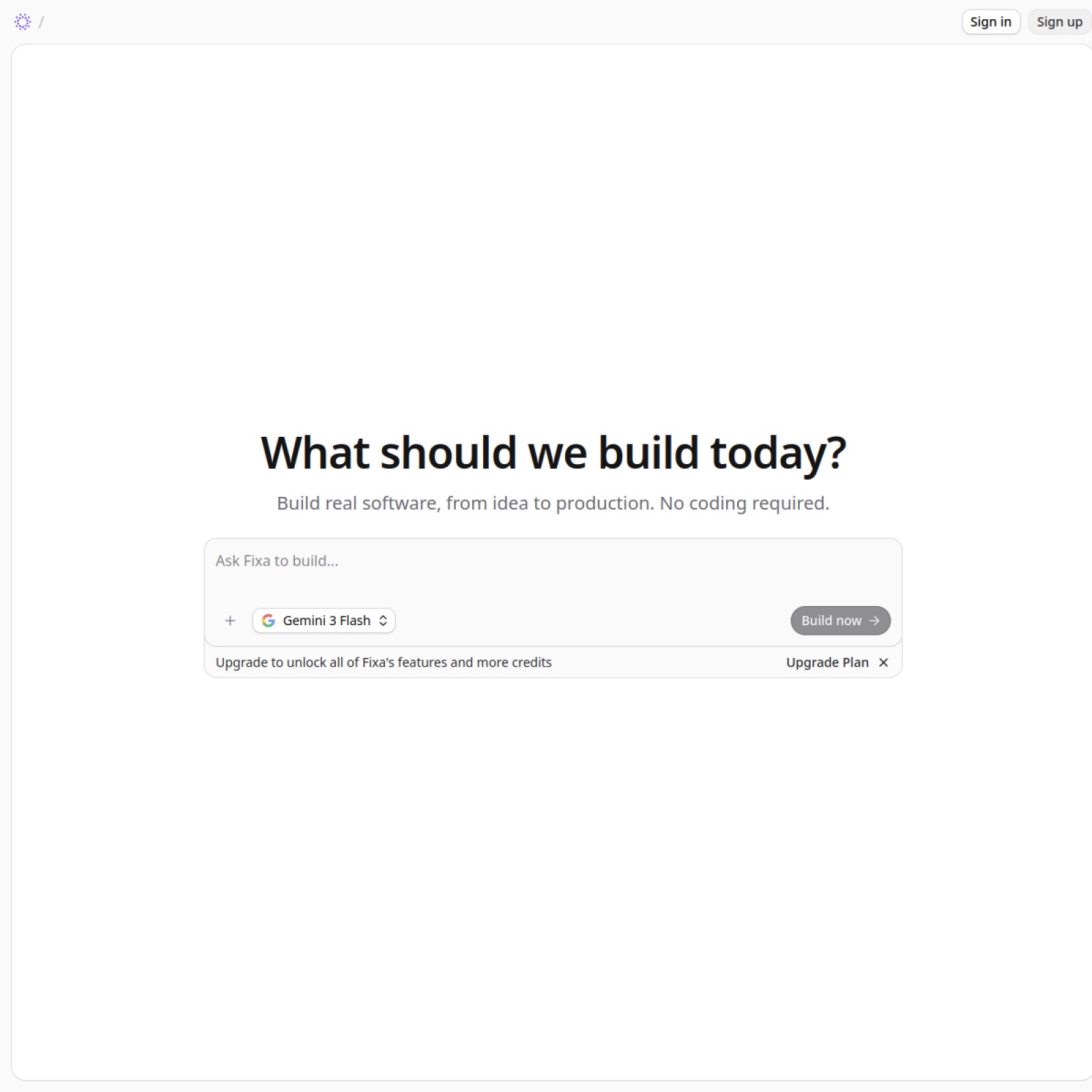 Fixa 官网首屏截图