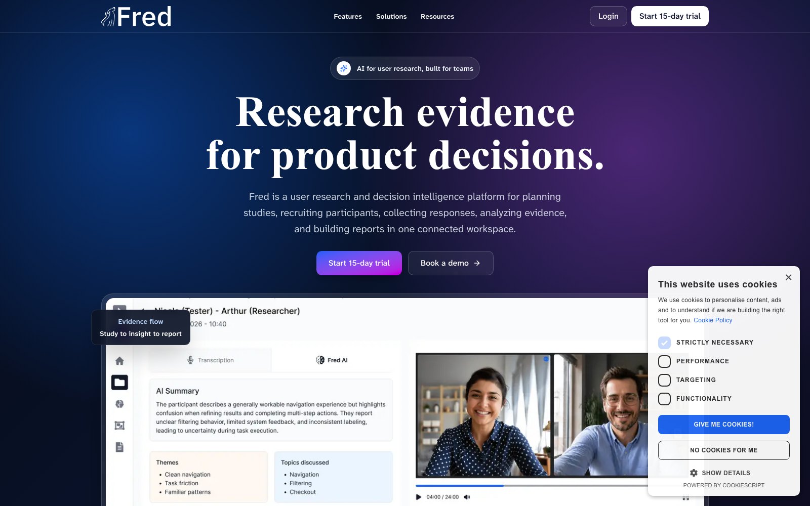 Fred the UXR Shepherd homepage screenshot