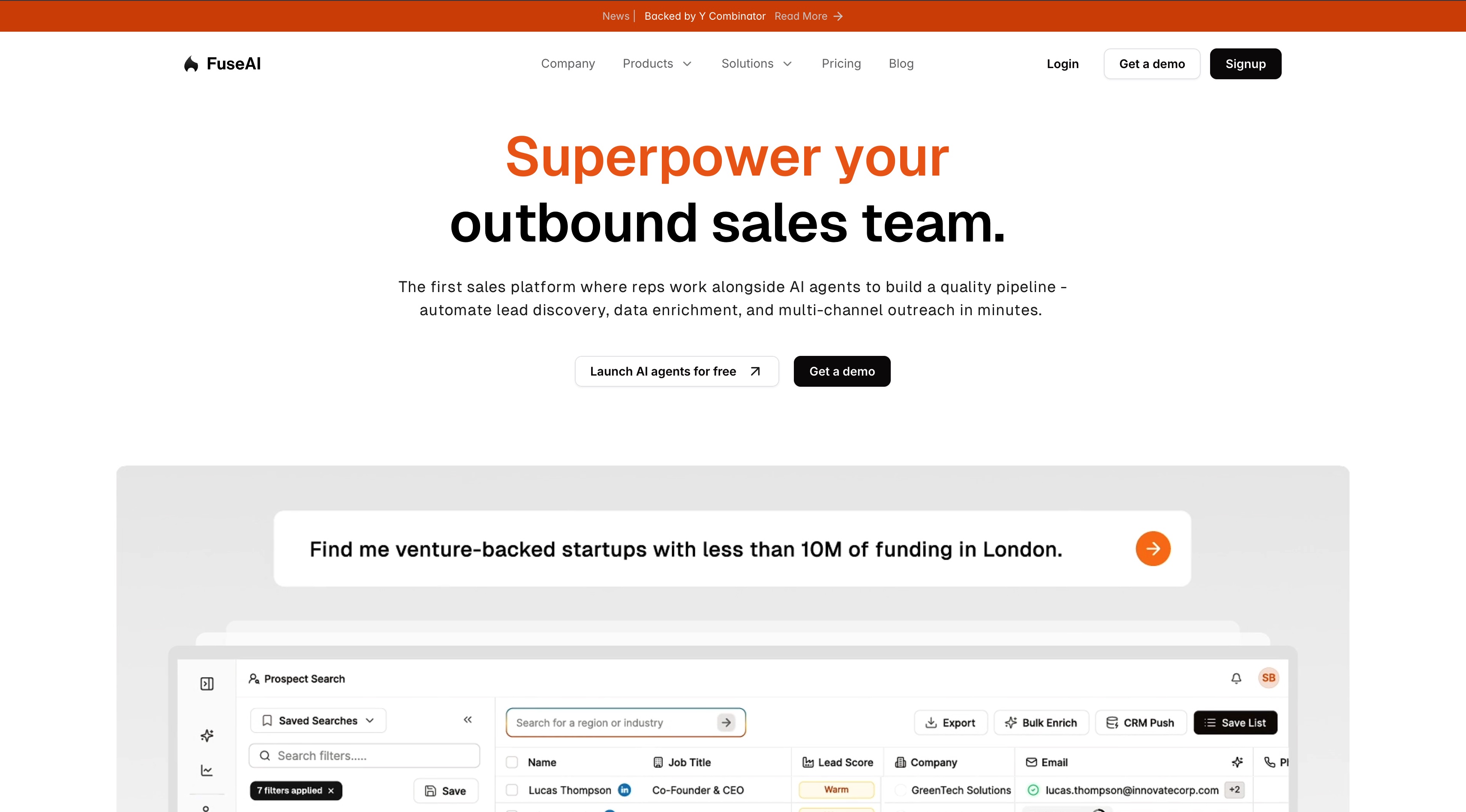 FuseAI homepage screenshot