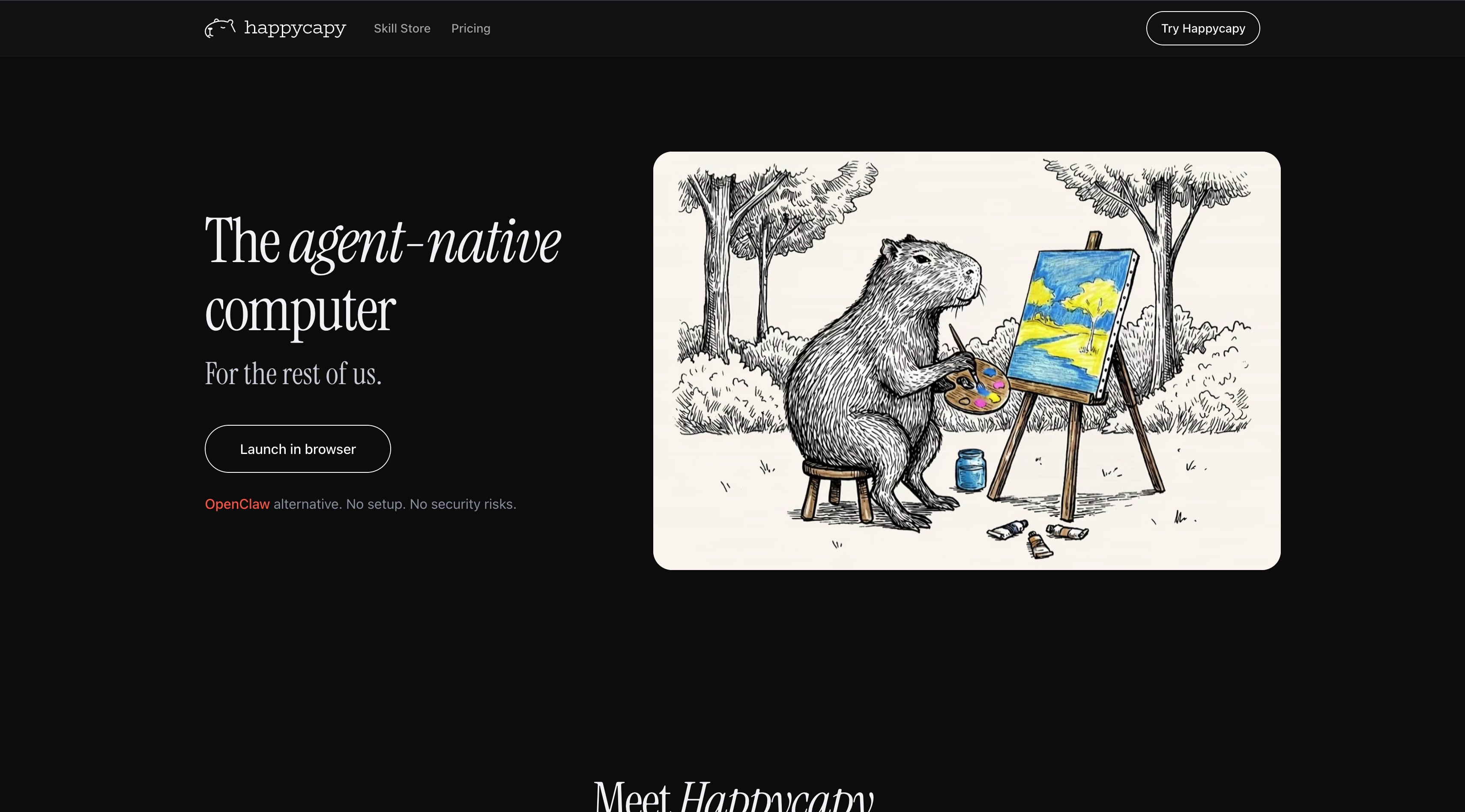 happycapy 官网首屏截图