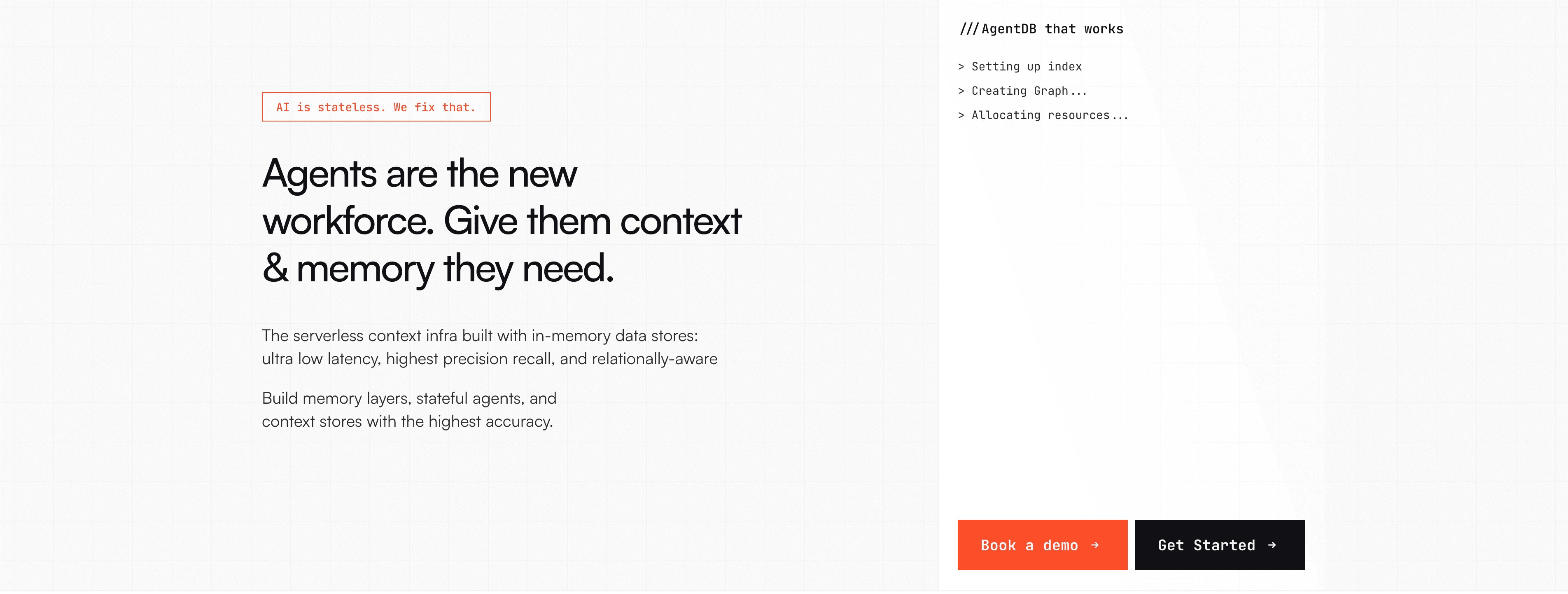 HydraDB 官网首屏截图