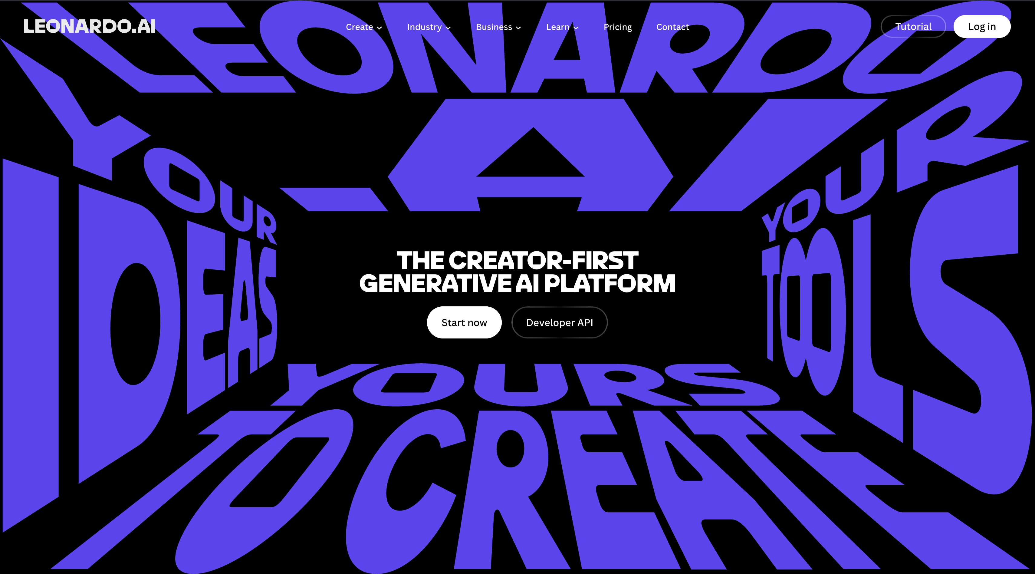 Leonardo.AI 官网首屏截图