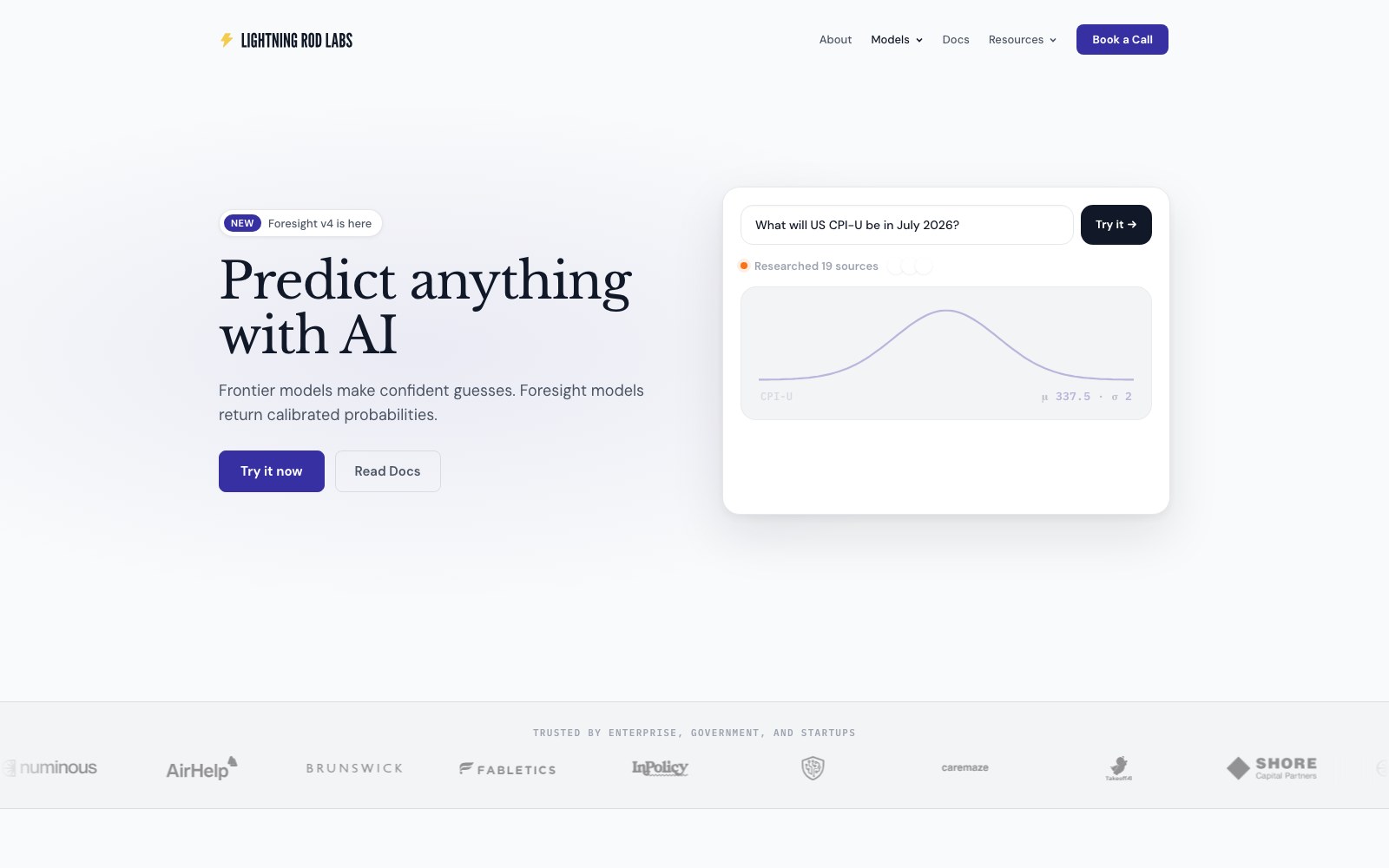 Foresight by Lightning Rod homepage screenshot