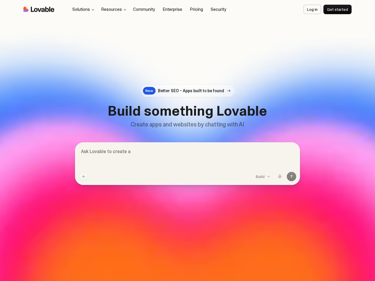 Lovable ホームページのスクリーンショット