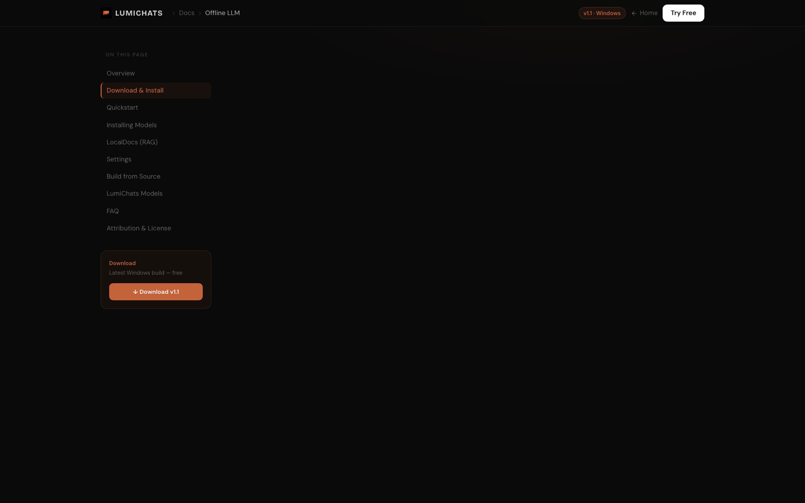 LumiChats Offline homepage screenshot