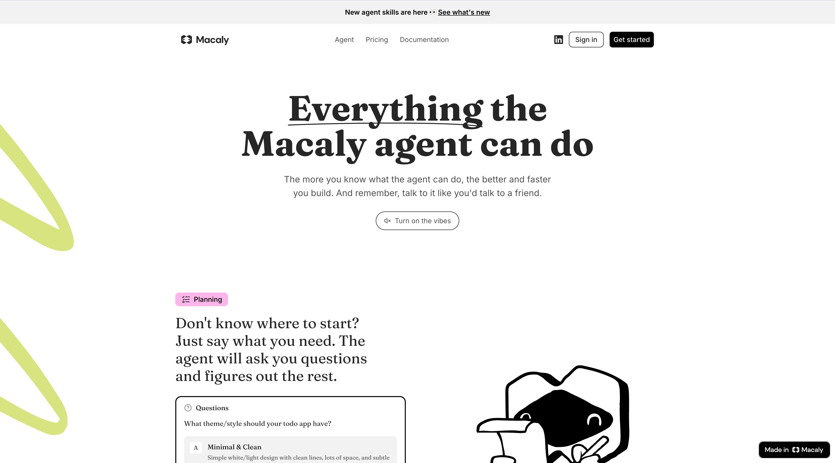 Macaly homepage screenshot