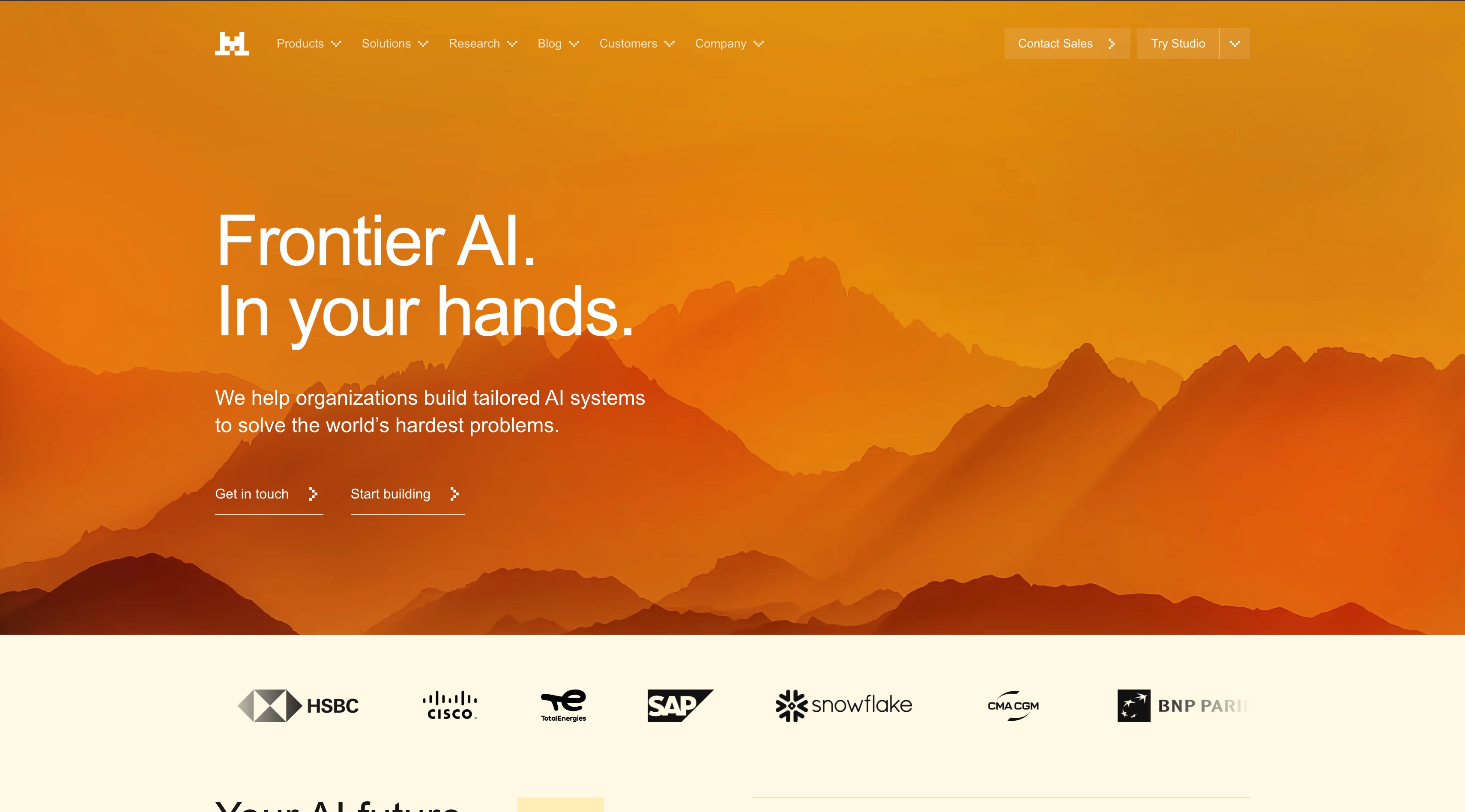 Mistral homepage screenshot
