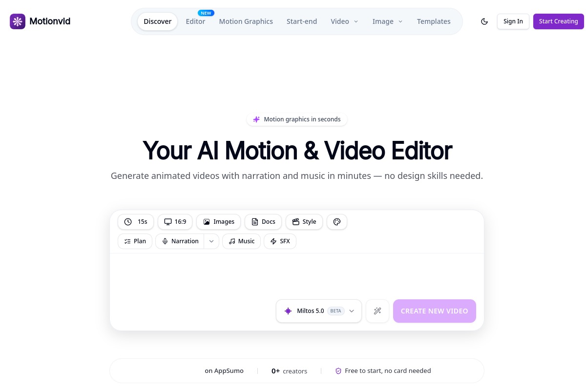 MotionVid AI homepage screenshot