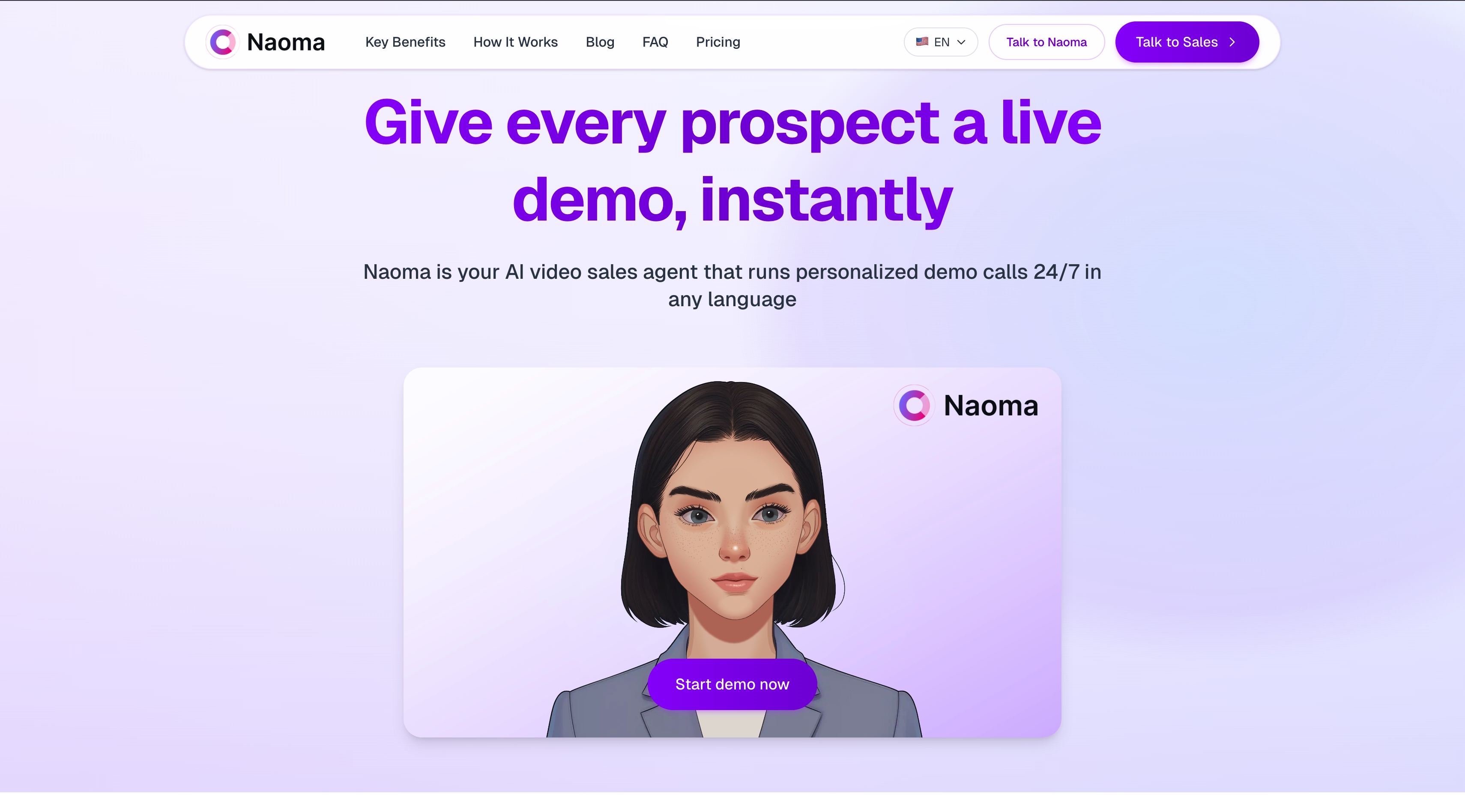 Naoma AI homepage screenshot