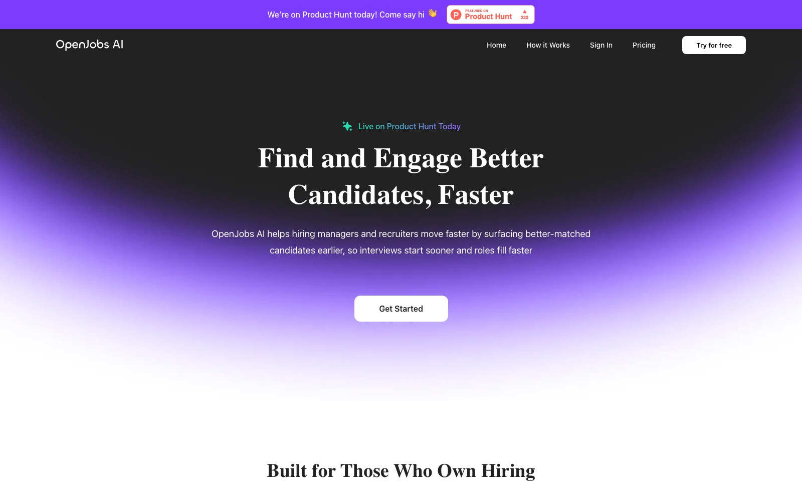OpenJobs AI homepage screenshot