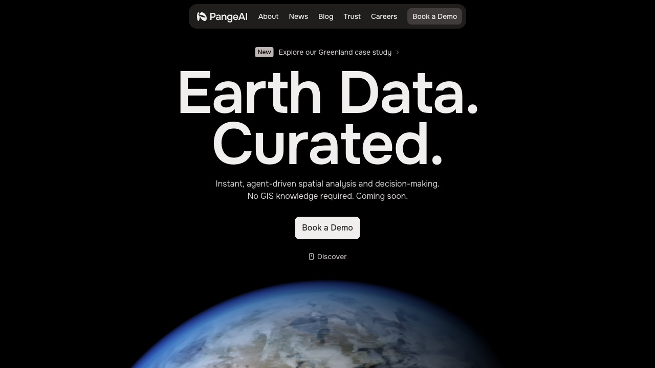 PangeAI 홈페이지 스크린샷