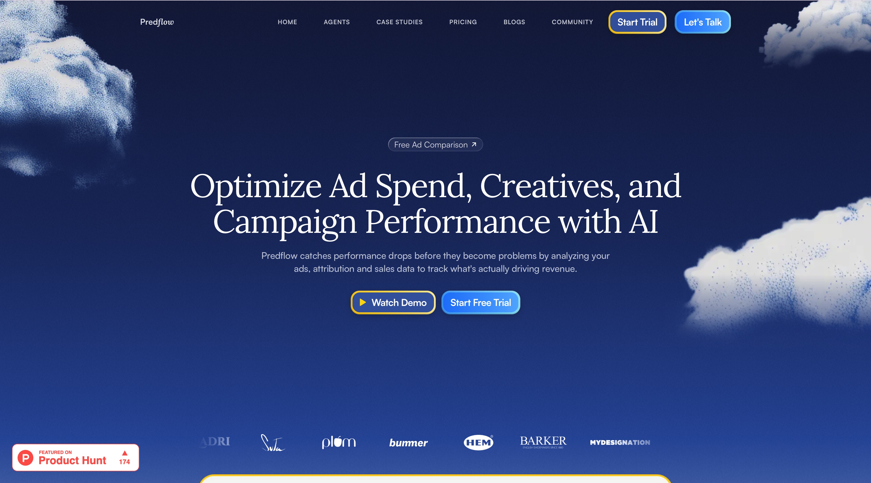 Predflow 官网首屏截图
