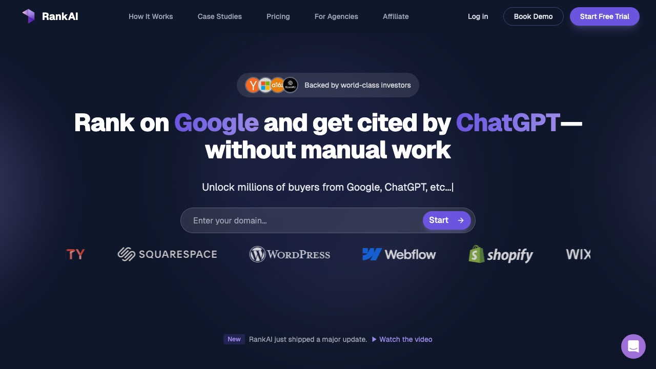 RankAI ホームページのスクリーンショット