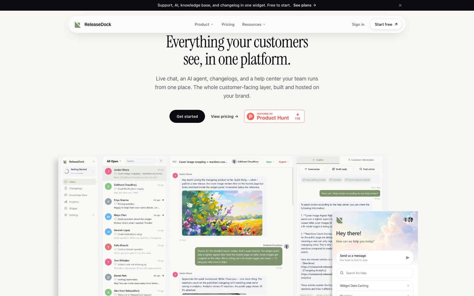 ReleaseDock homepage screenshot