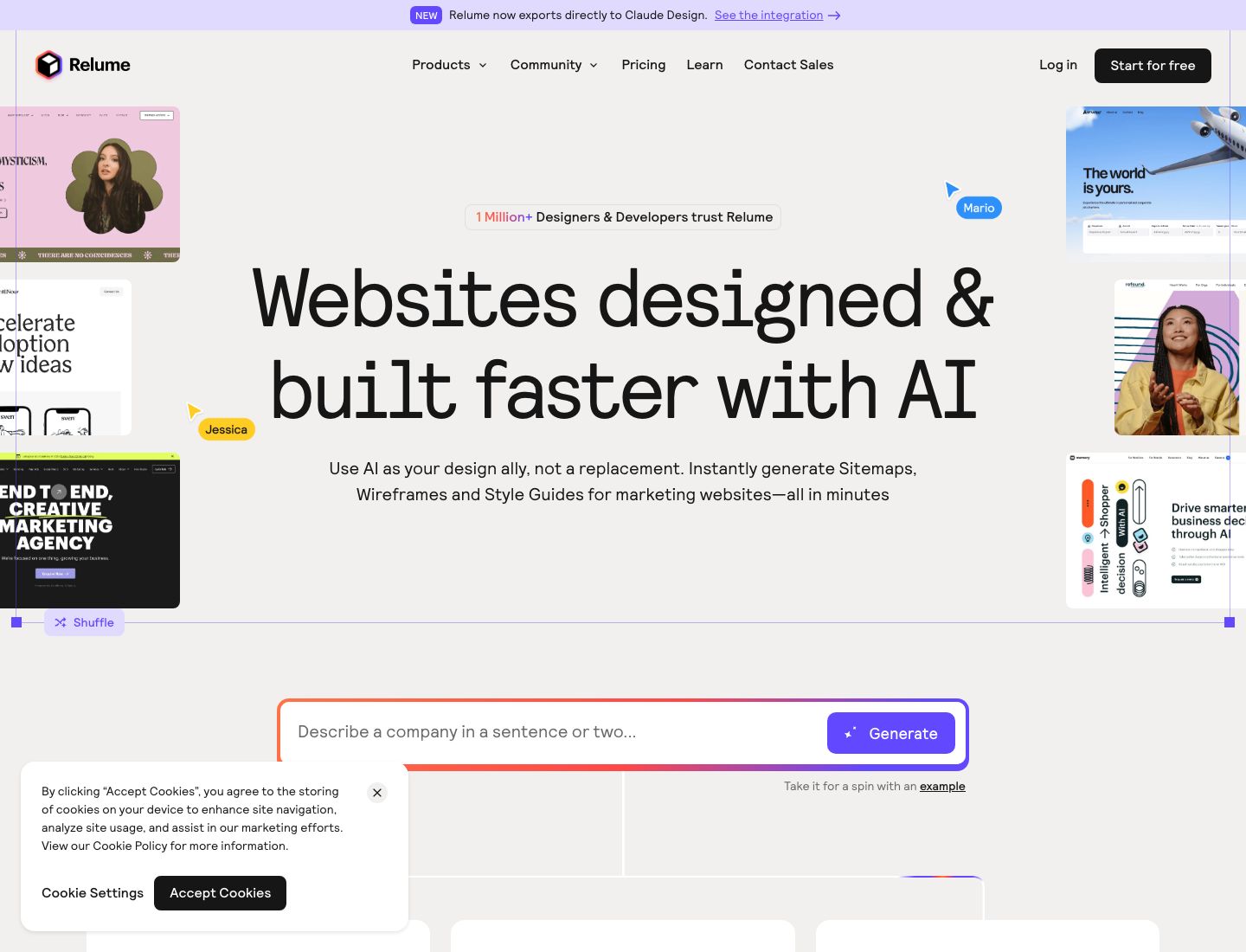 Relume homepage screenshot