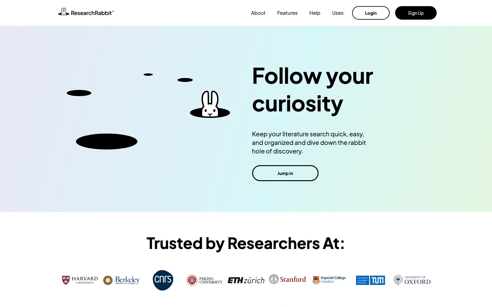 Research Rabbit homepage screenshot