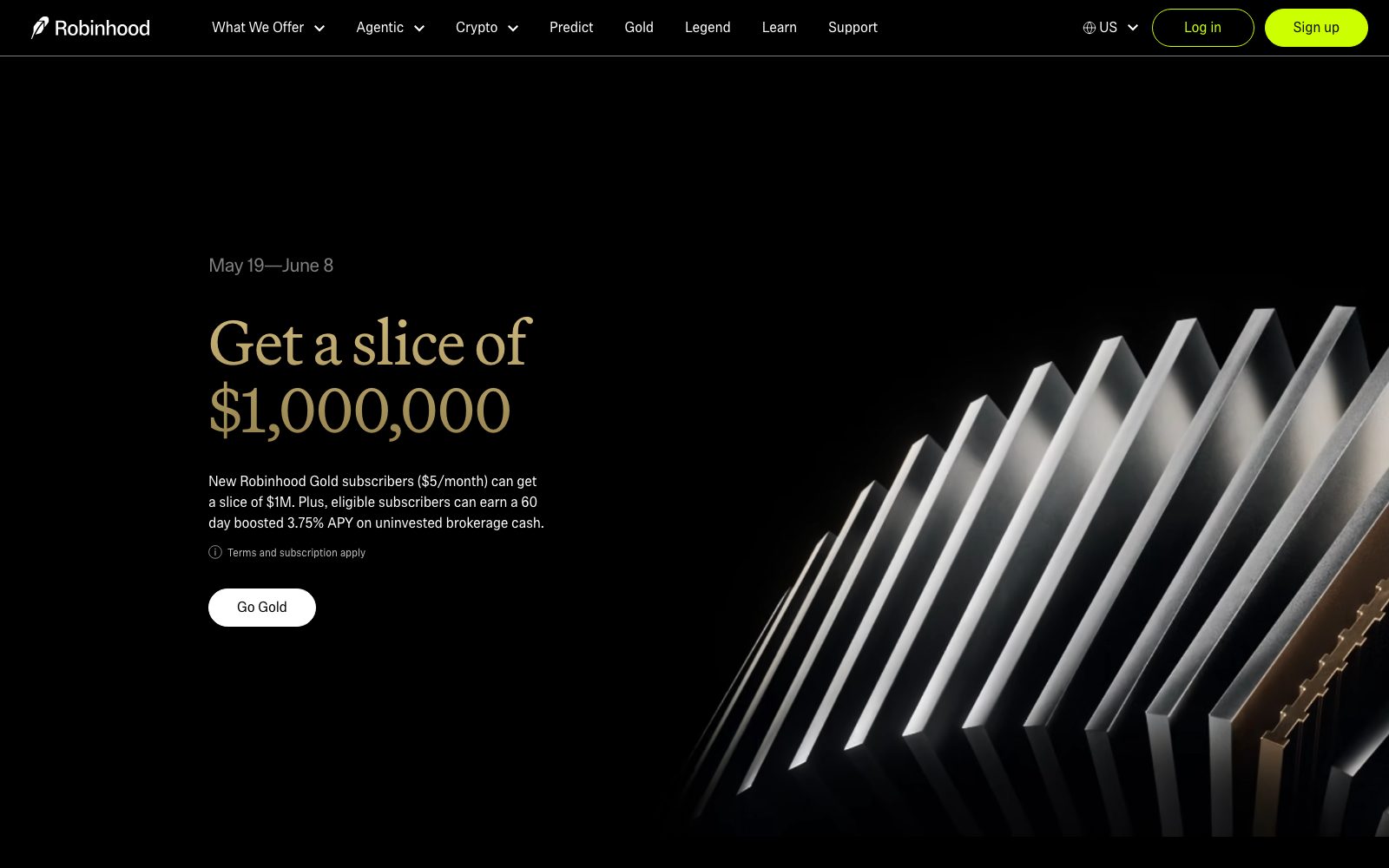 Robinhood 홈페이지 스크린샷