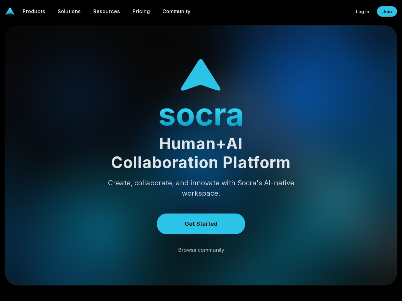 Socra 官网首屏截图