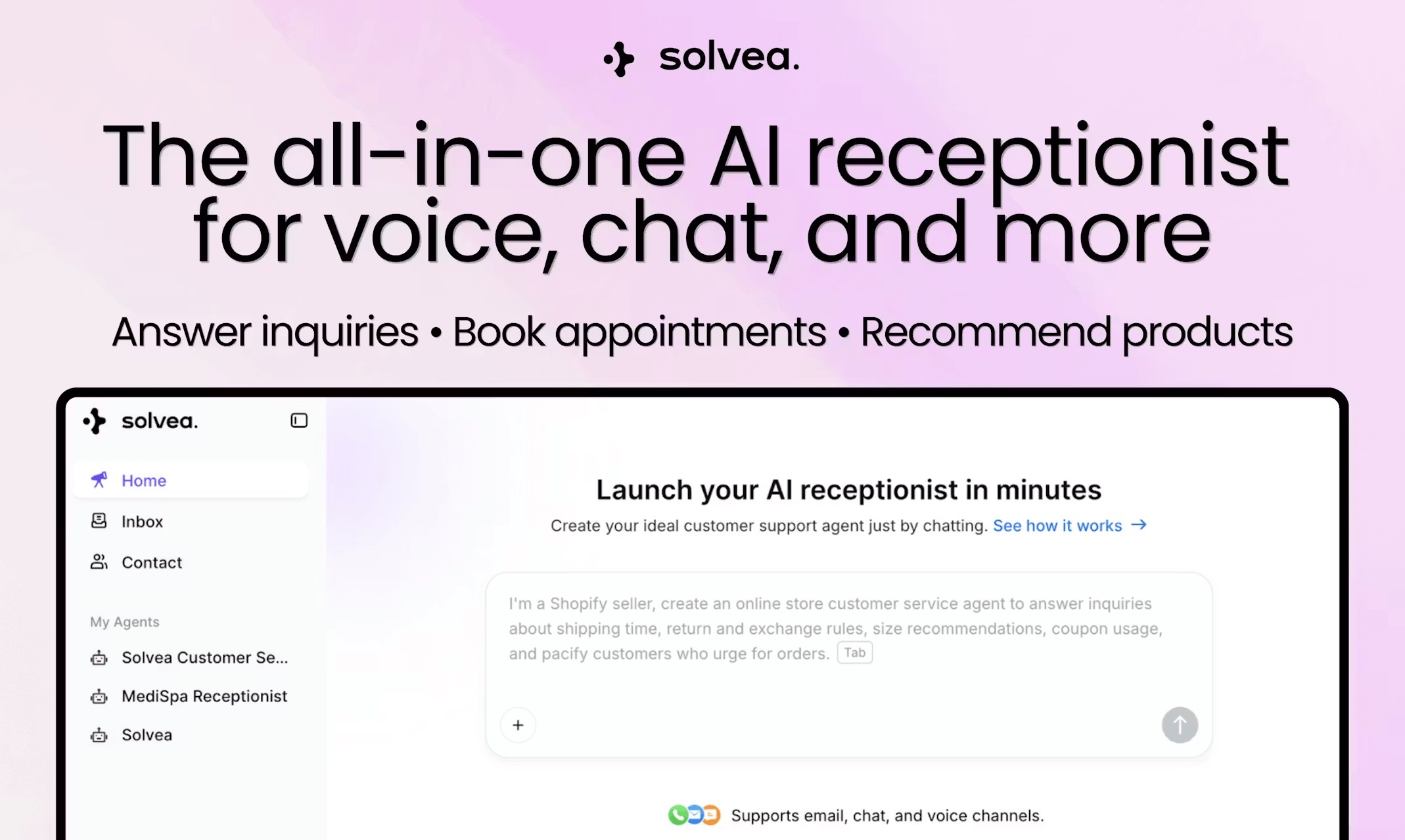 Solvea 官网首屏截图