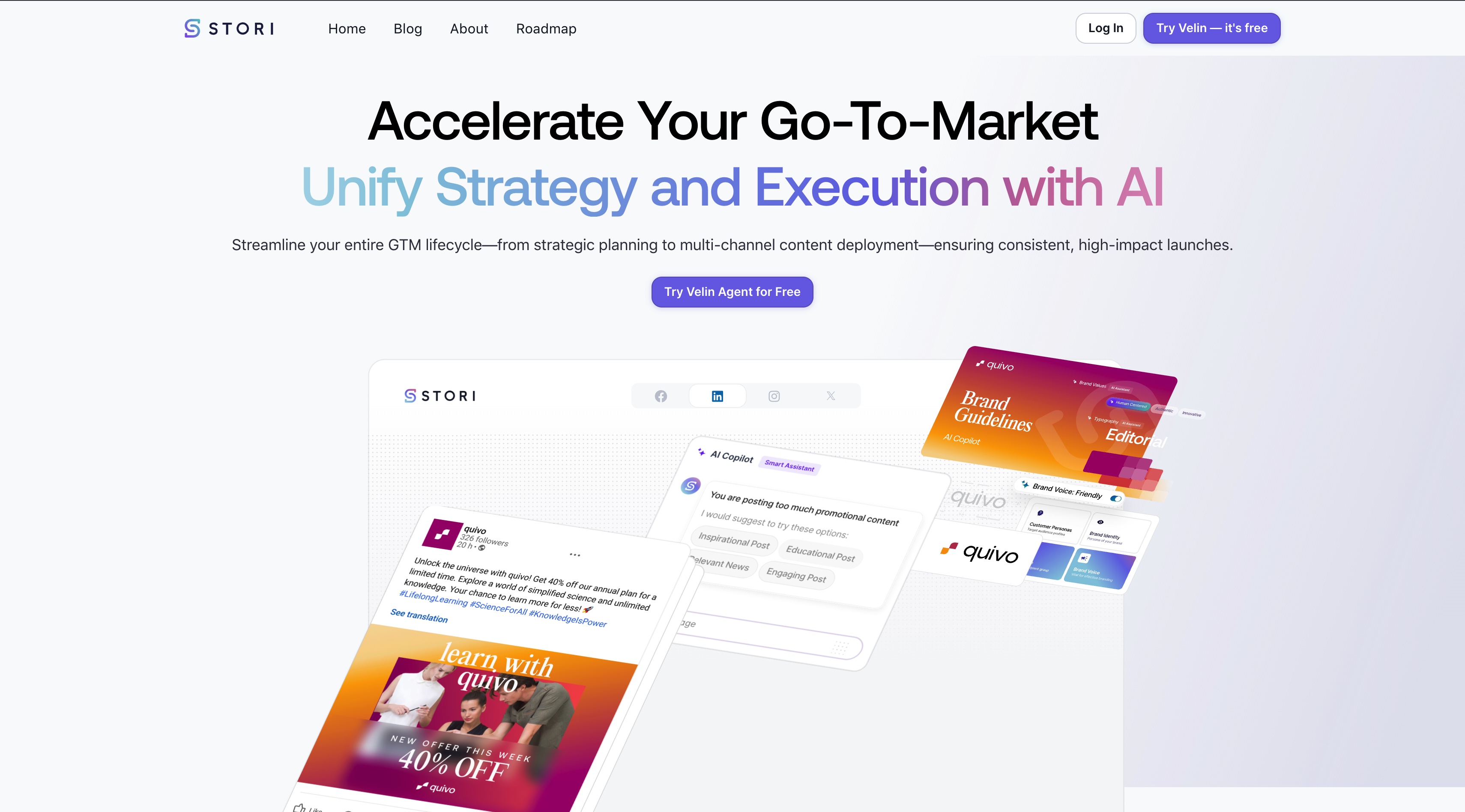 STORI AI 官网首屏截图