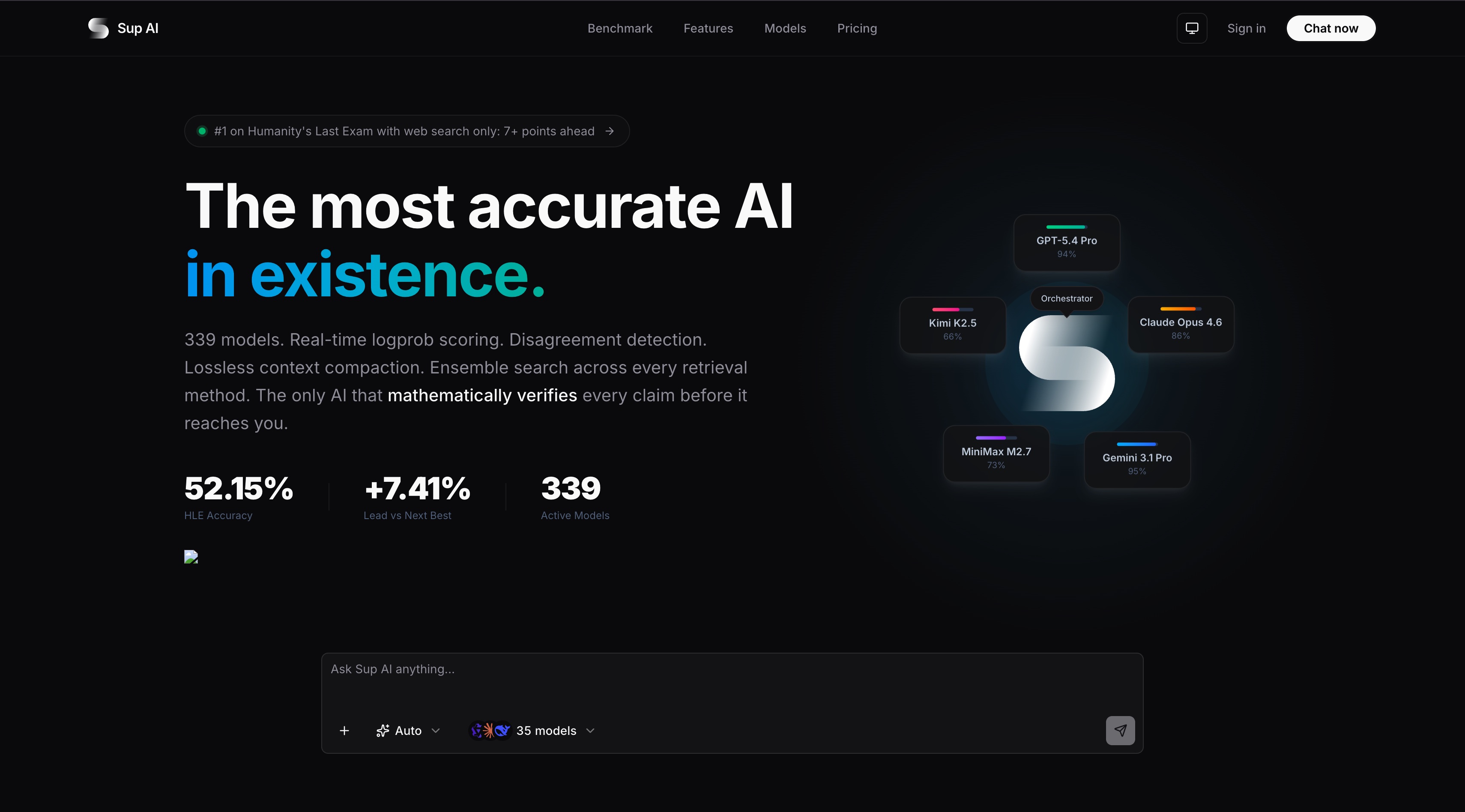Sup AI 官网首屏截图
