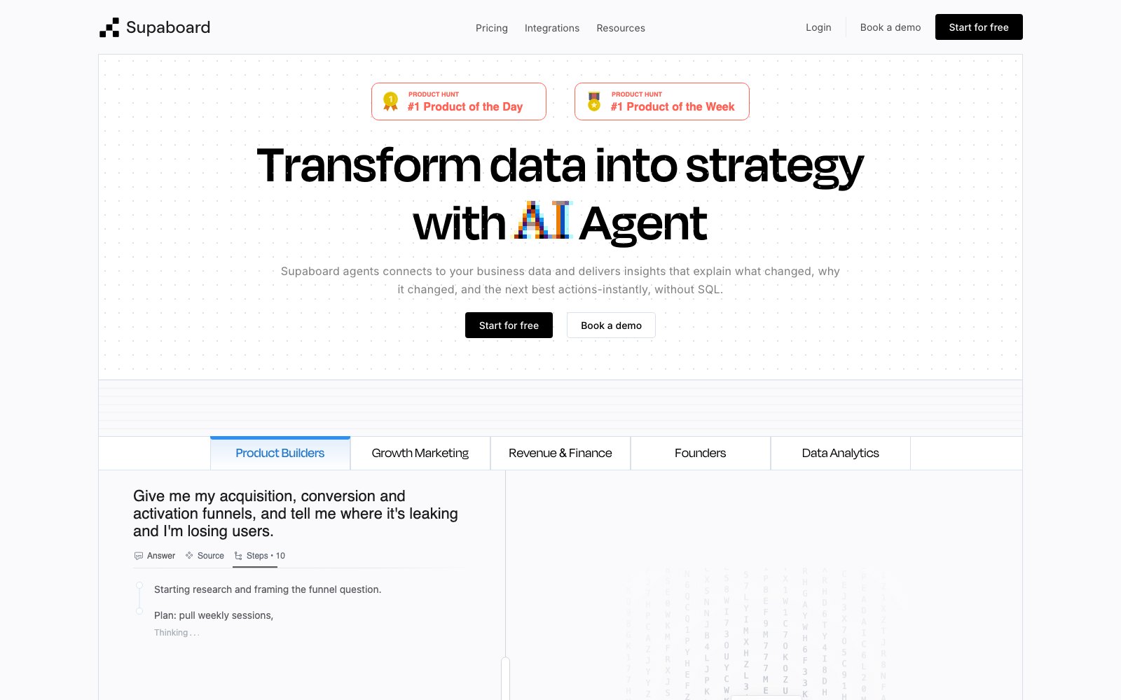 Supaboard AI homepage screenshot