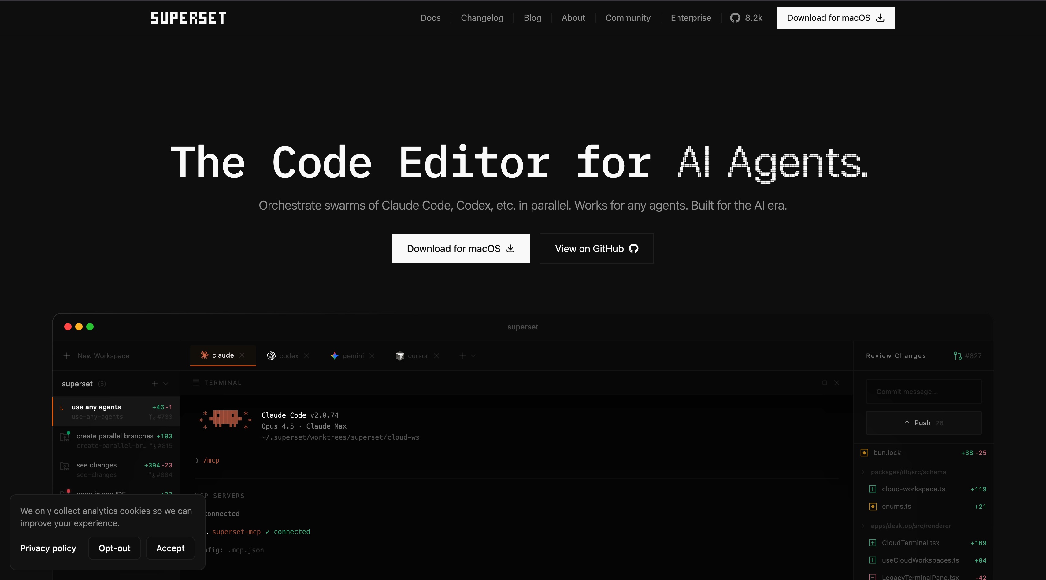 Superset homepage screenshot