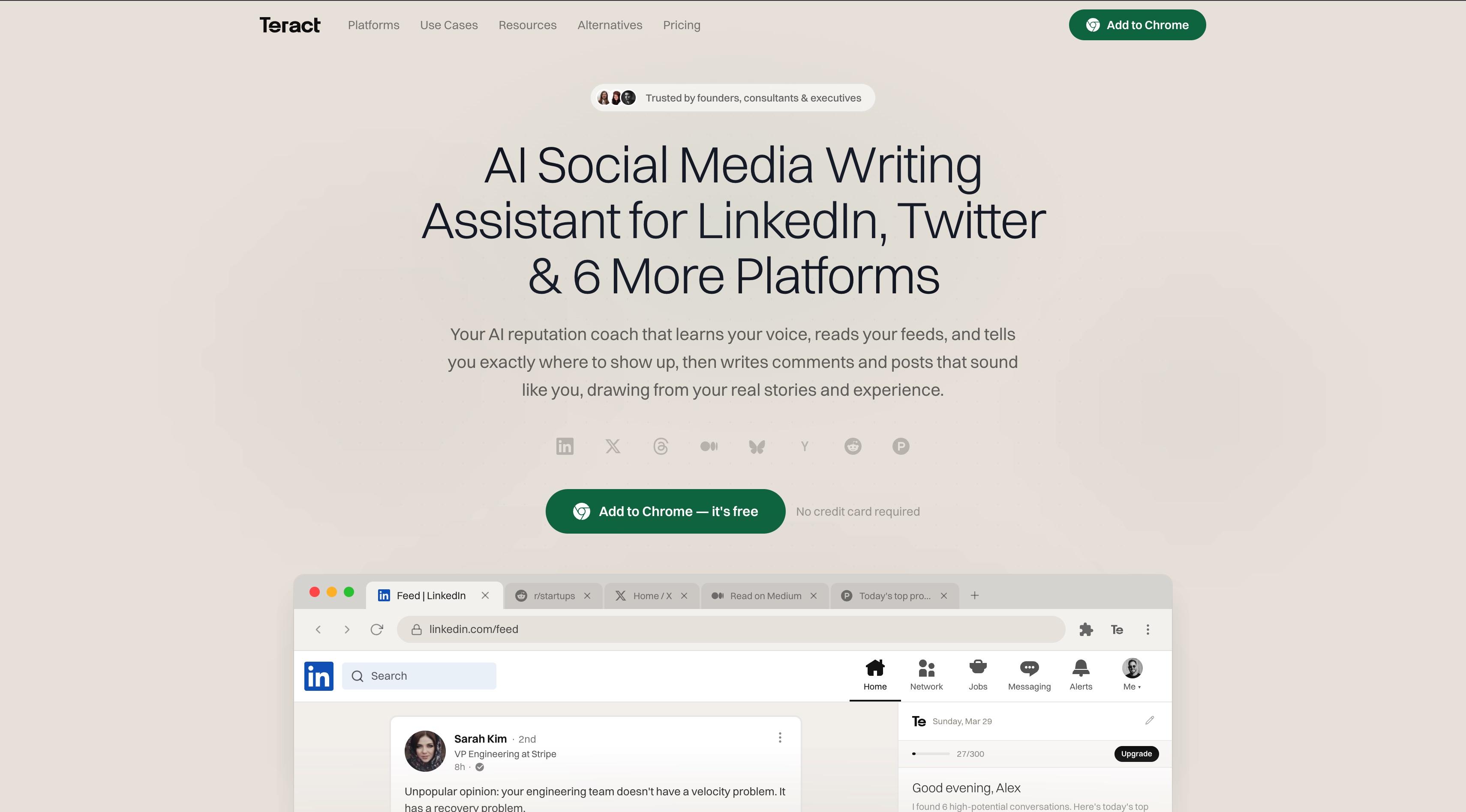 Teract 官网首屏截图