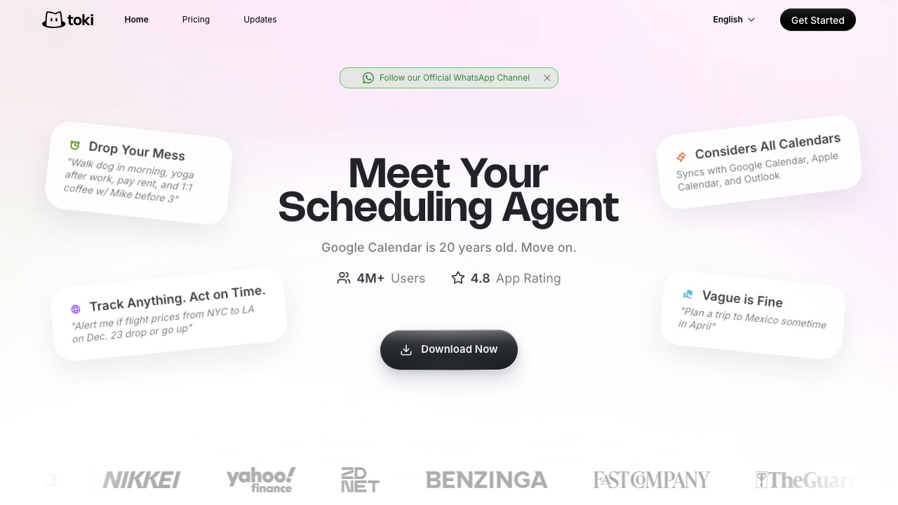 Toki 홈페이지 스크린샷