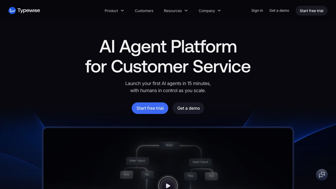 Typewise ホームページのスクリーンショット