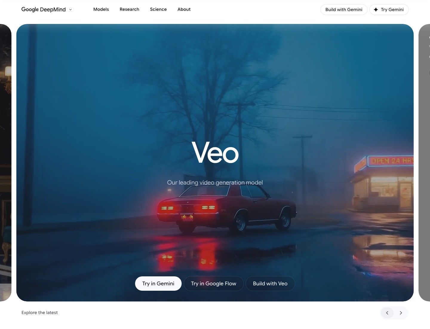 Veo homepage screenshot